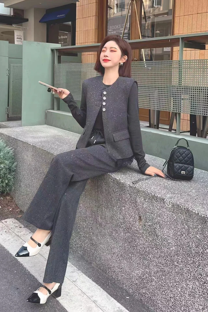 邹先森882501-29杭州高品质显瘦小香风气质时尚三件套