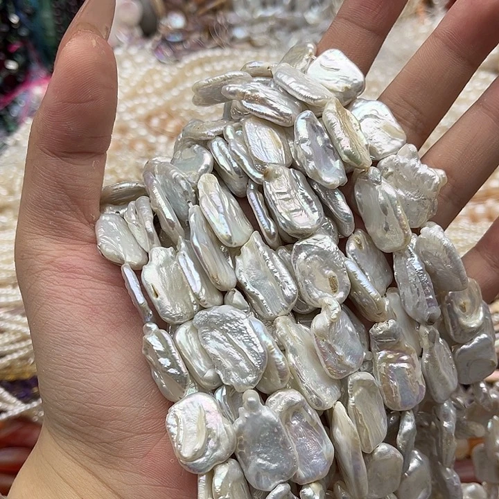 玛瑙/玉髓未镶嵌珠宝半成品一条长方片巴洛克珍珠