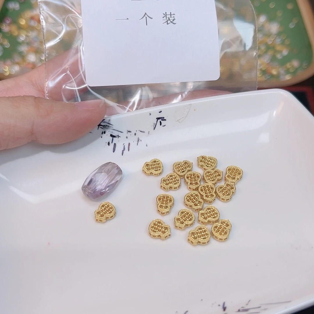 紫晶珠宝半成品银S925镀金镶嵌194