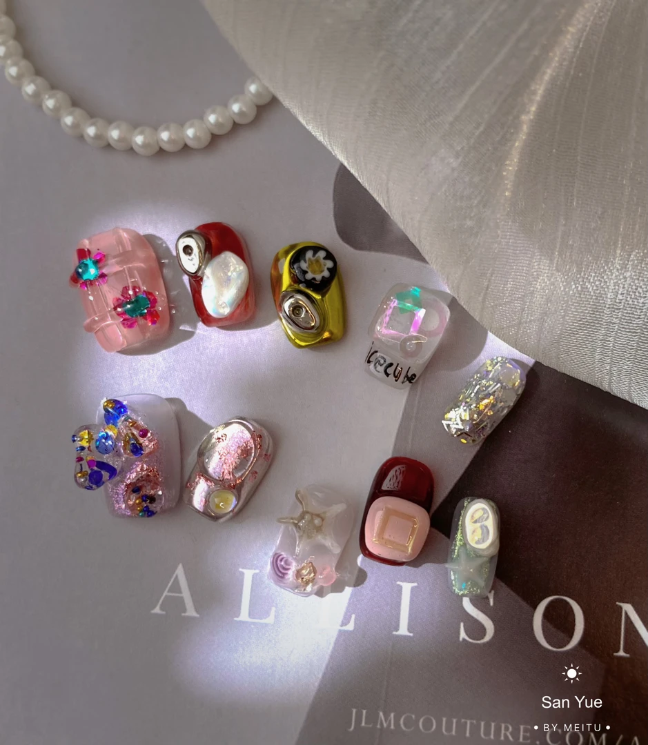 韩里韩气丨小众吸睛色彩感ins风手工短甲