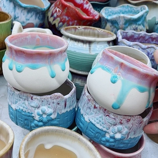 多肉绿植陶瓷花盆9.9包邮