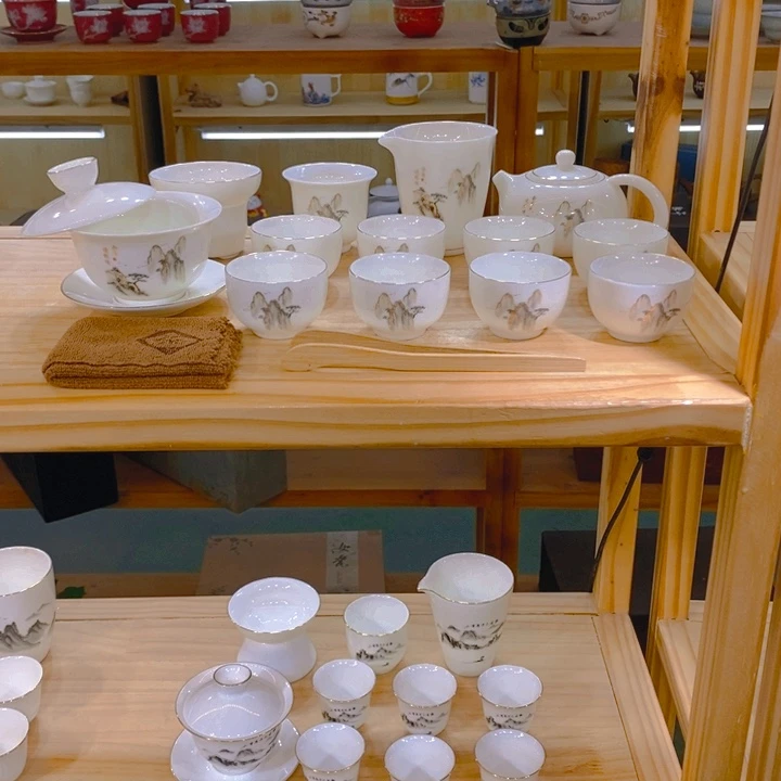 【不止】羊脂玉瓷茶具套装
