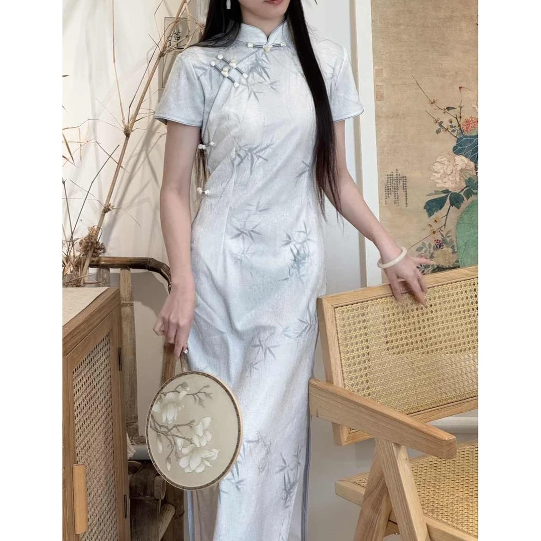 红颜新中式改良旗袍2025春夏新款江南国风复古年轻款少女连衣裙