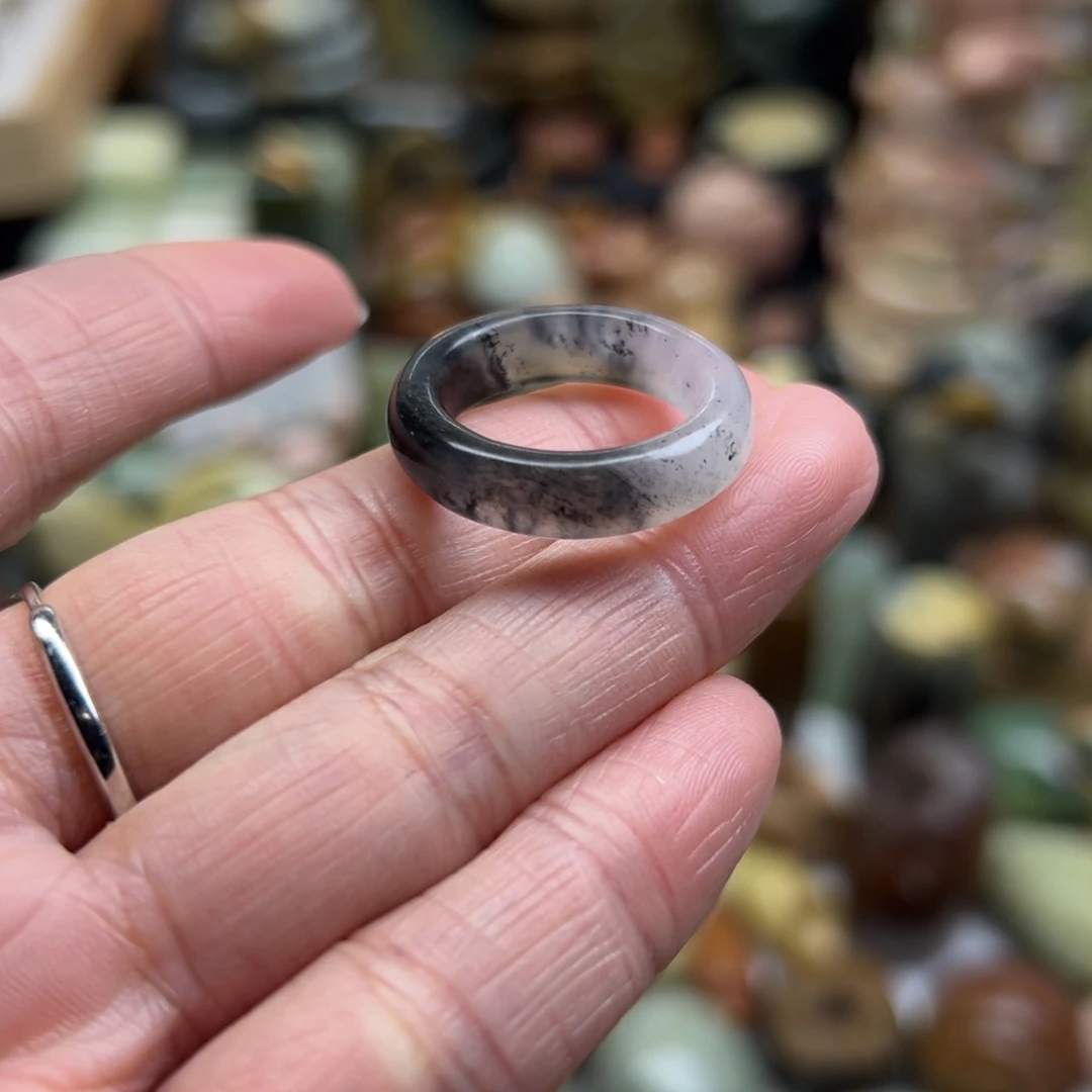 岫玉未镶嵌颈饰岫玉戒指圈18