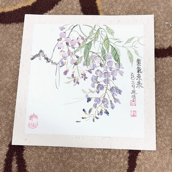 国画小卡纸冰秀画