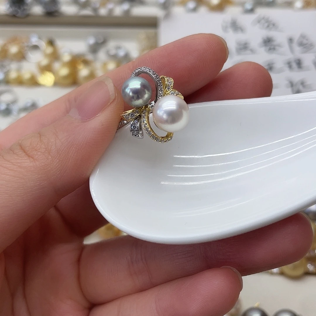 海水珍珠戒指银S925镶嵌