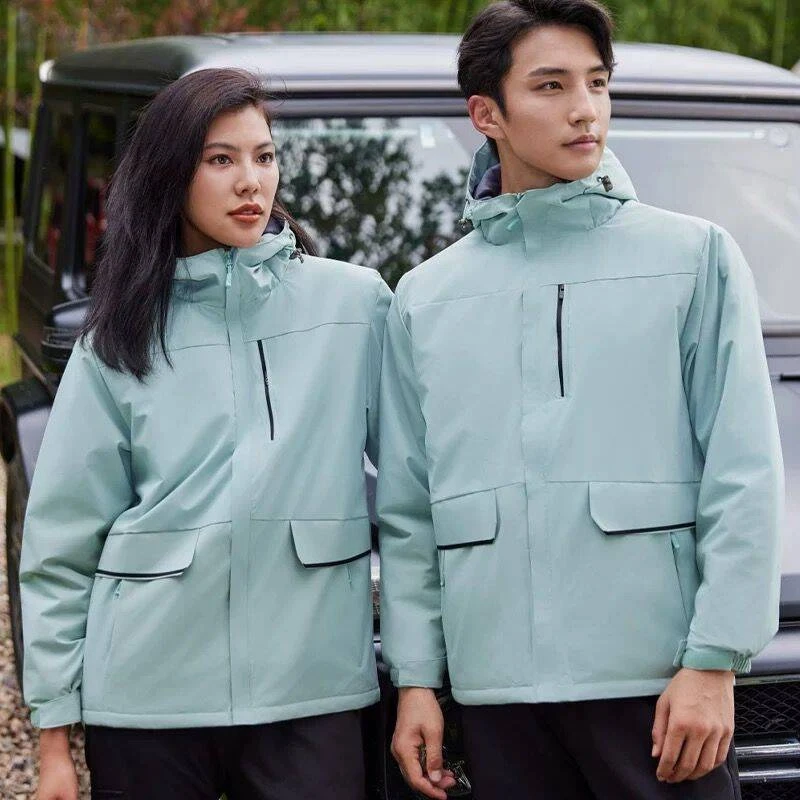冲锋衣秋冬季企业团体户外活动一体加厚工作服夹克定制印logok777