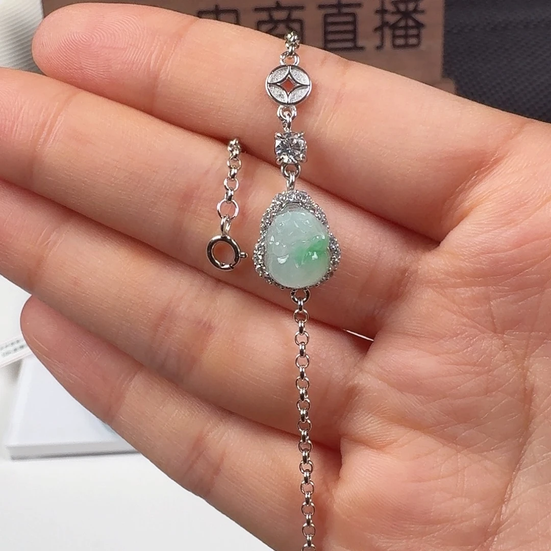 翡翠银S925镶嵌颈饰