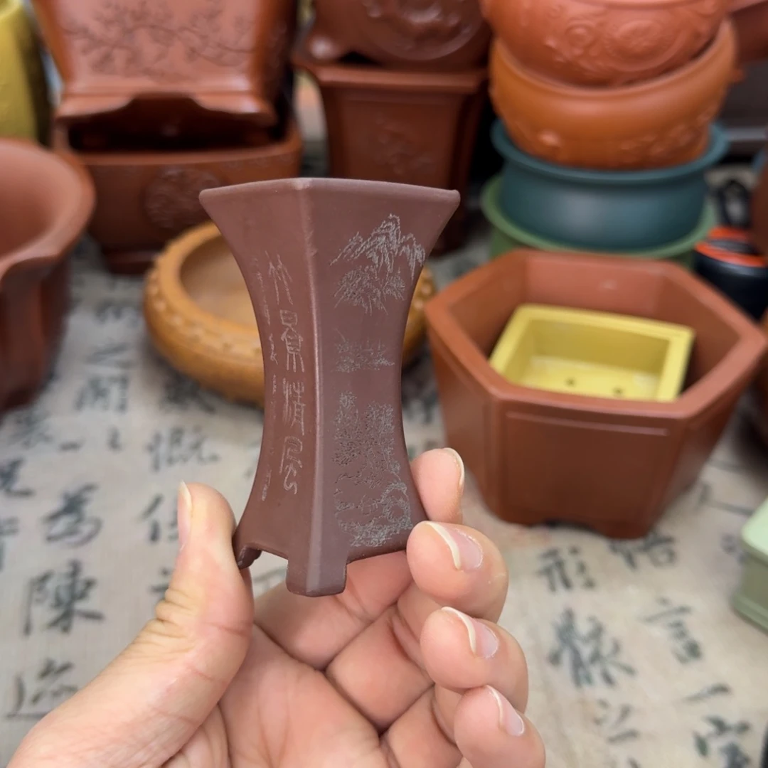 紫砂花盆宜兴紫砂正品3x7