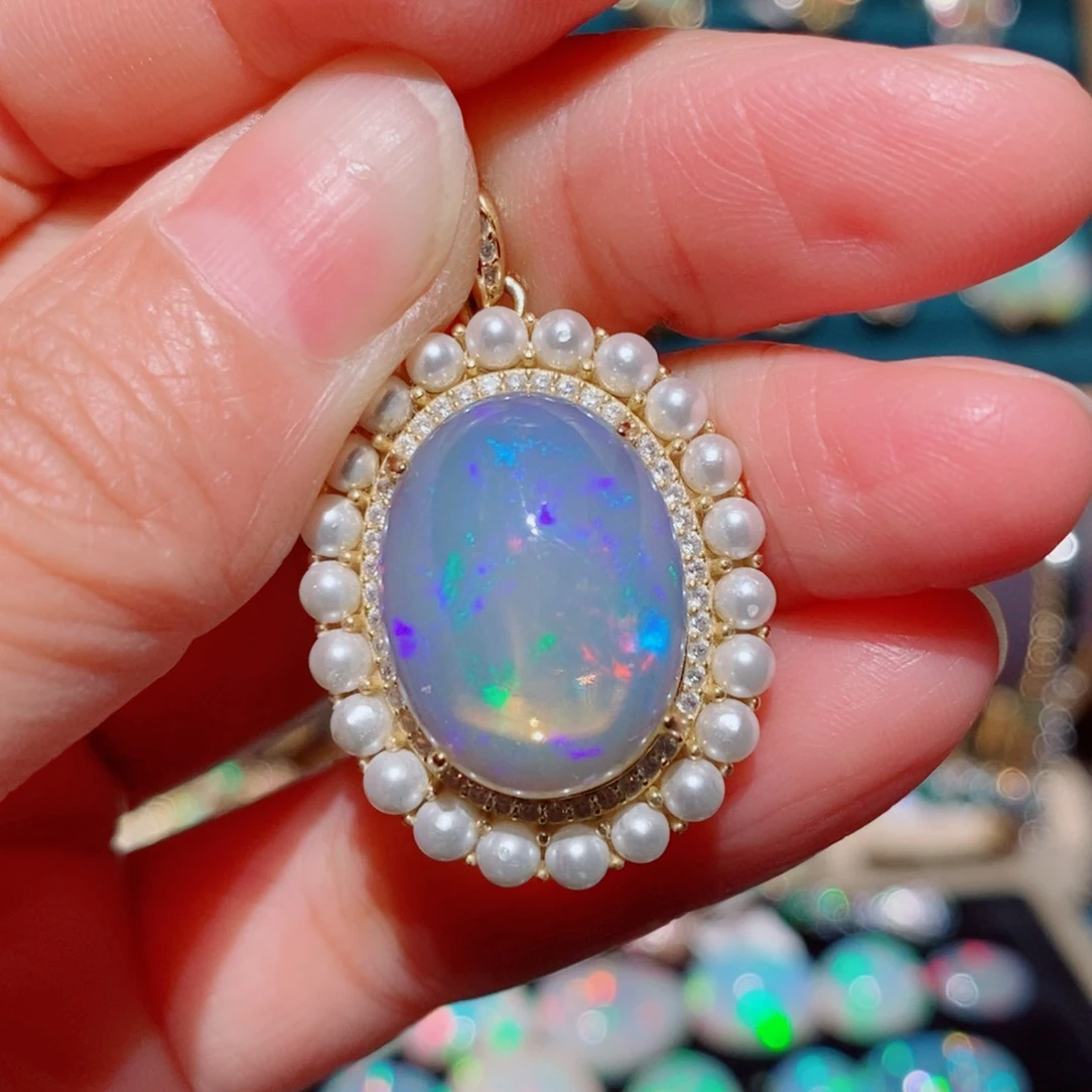 欧泊欧泊吊坠银S925镶嵌