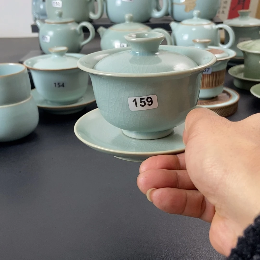 微瑕仿古釉手工元宝盖碗