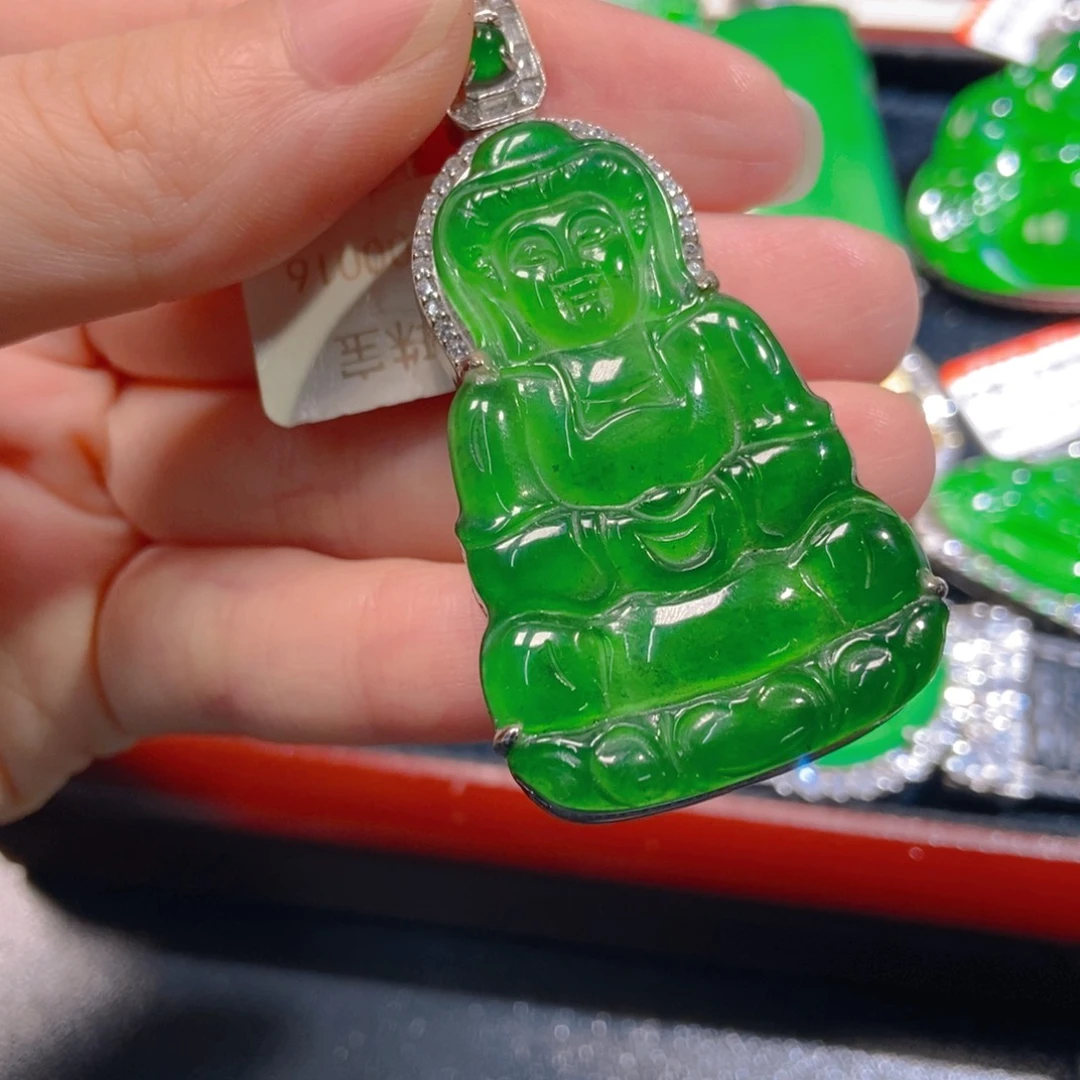 翡翠银S925镶嵌吊坠(不含链)