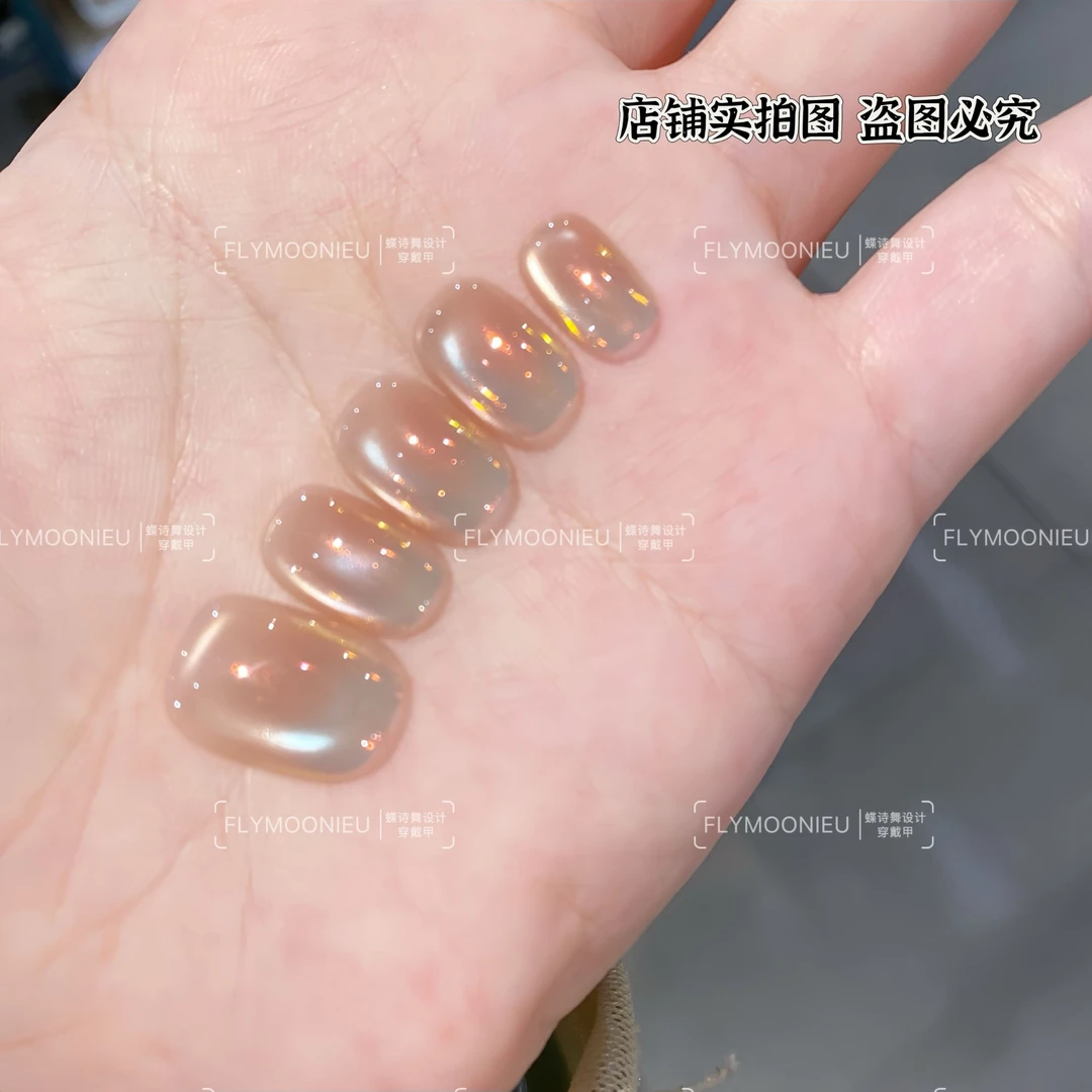 月光美人  蝶诗舞 纯手工定制美甲贴片  简单纯欲高级穿戴甲10片