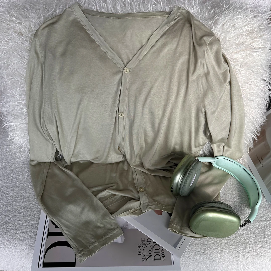 【涟漪针织】莱赛尔实穿百搭.松弛有度|显瘦实穿长袖开衫 2413