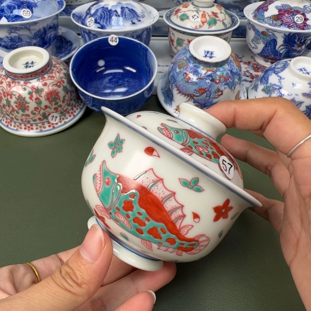 陶瓷景德镇纯手工纯手绘茶具木木57