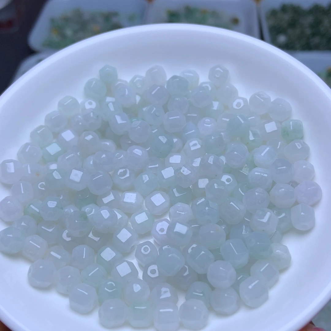 散珠翡翠卡6六棱珠30个