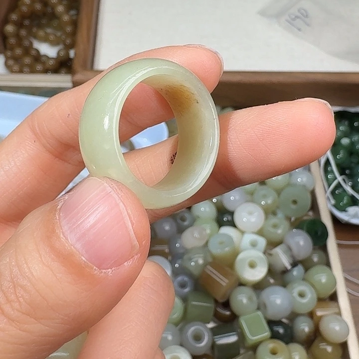 和田玉未镶嵌戒指19内径25