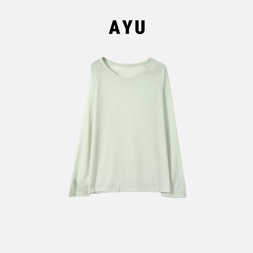 阿玉家&新款宽松休闲防晒肩线长袖T恤#7198