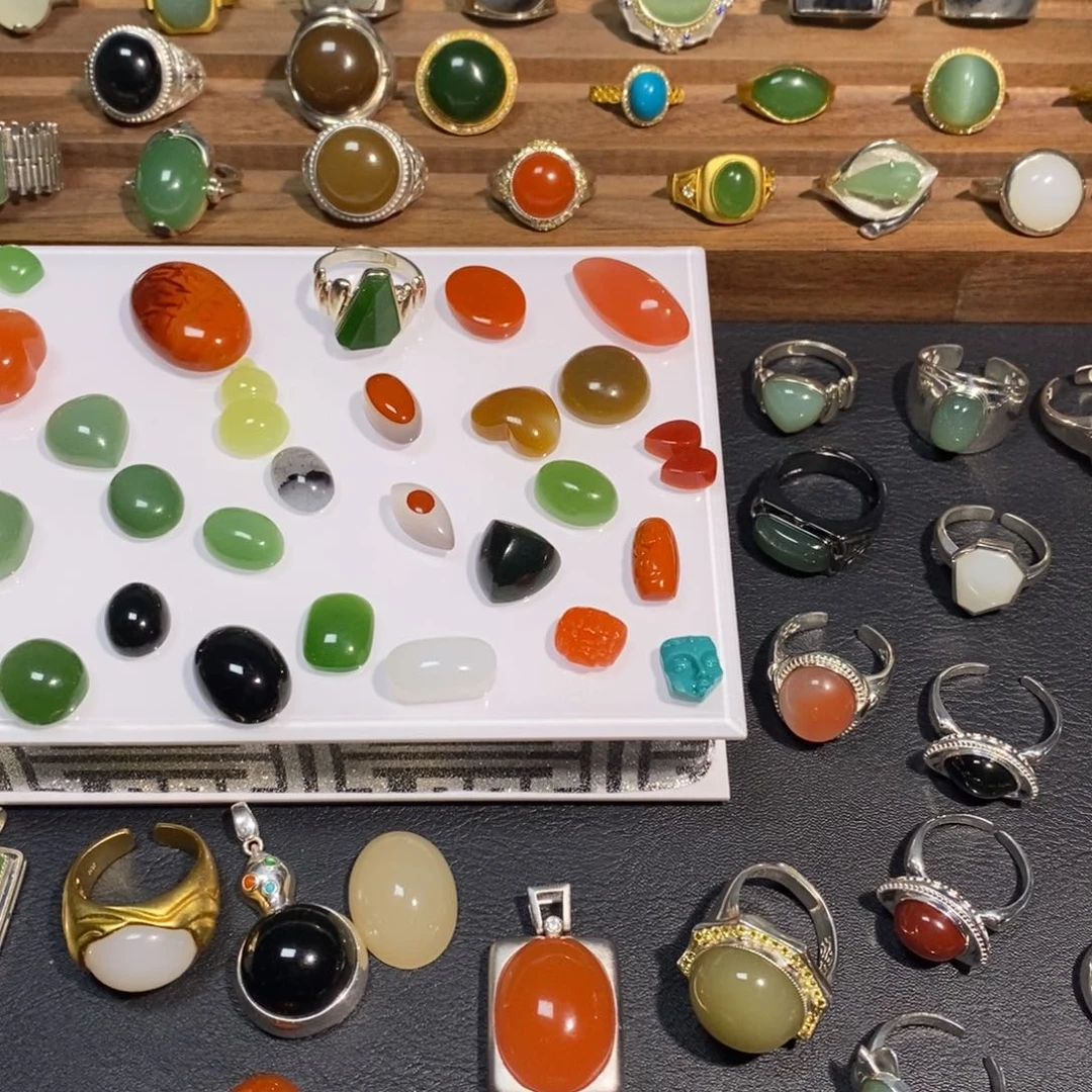 南红玛瑙银S925镶嵌戒指