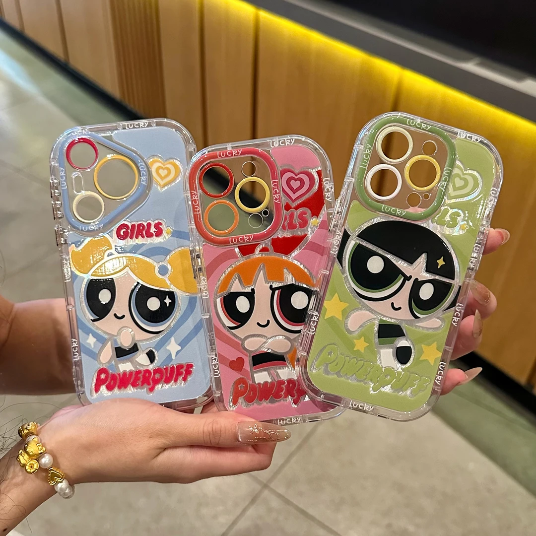 夕与空飞天小女警适用苹果16泡芙羽纱手机壳vivo华为小米15oppo套