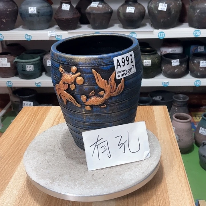 红陶手工制作工艺花盆