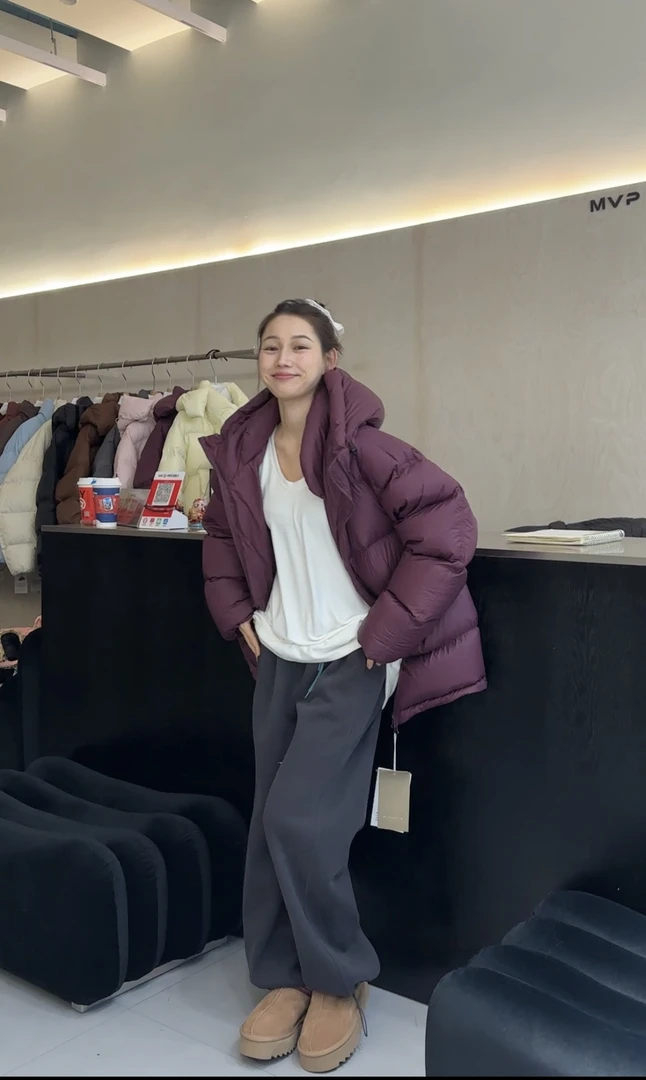 MVP新国标95白鸭绒韩版连帽泡芙羽绒服#9916