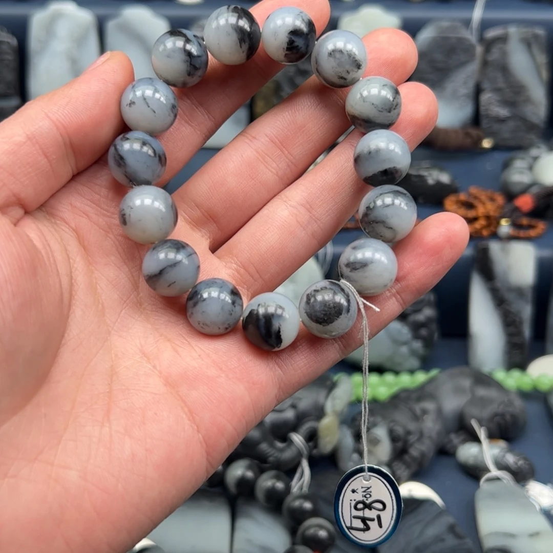 和田玉手串未镶嵌红**骚