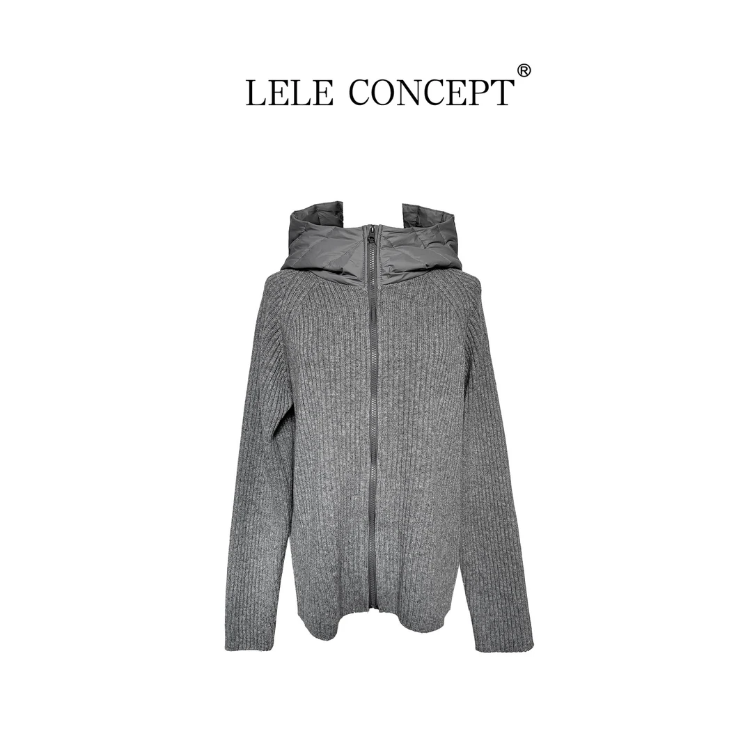 LELE CONCEPT丨都市时髦休闲风拉链款连帽毛衣FA25D0244Y