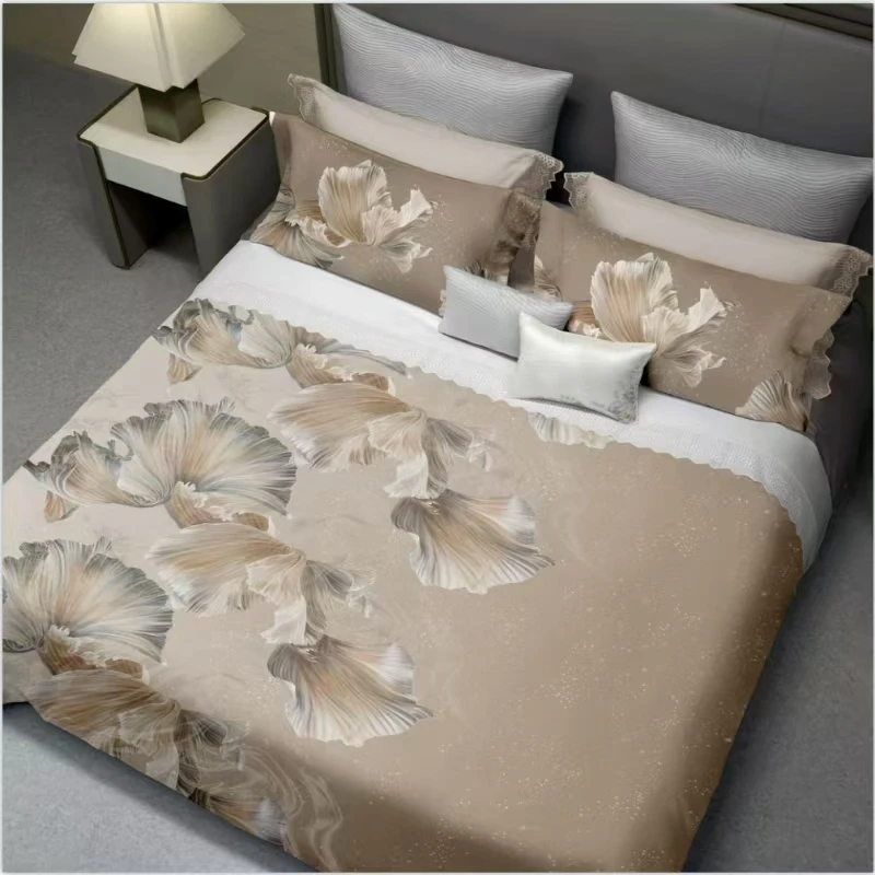 【半夏】高奢设计师款大版定位蚕丝提花印夏被四件套