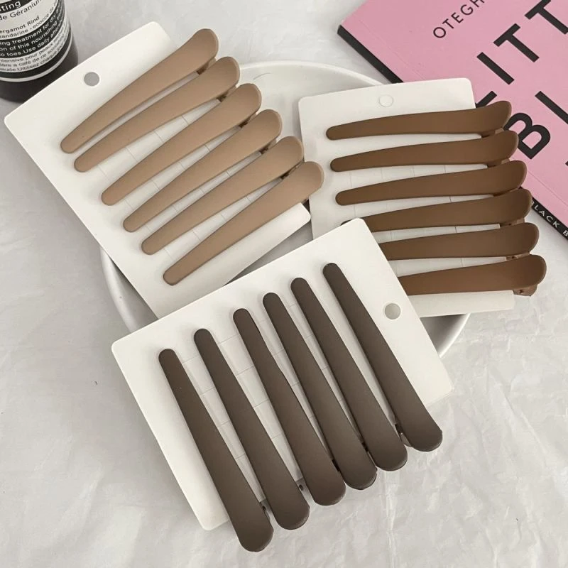 秋冬咖色系爆款发夹鸭嘴夹头饰大地无痕色系专用侧边夹洗脸化妆