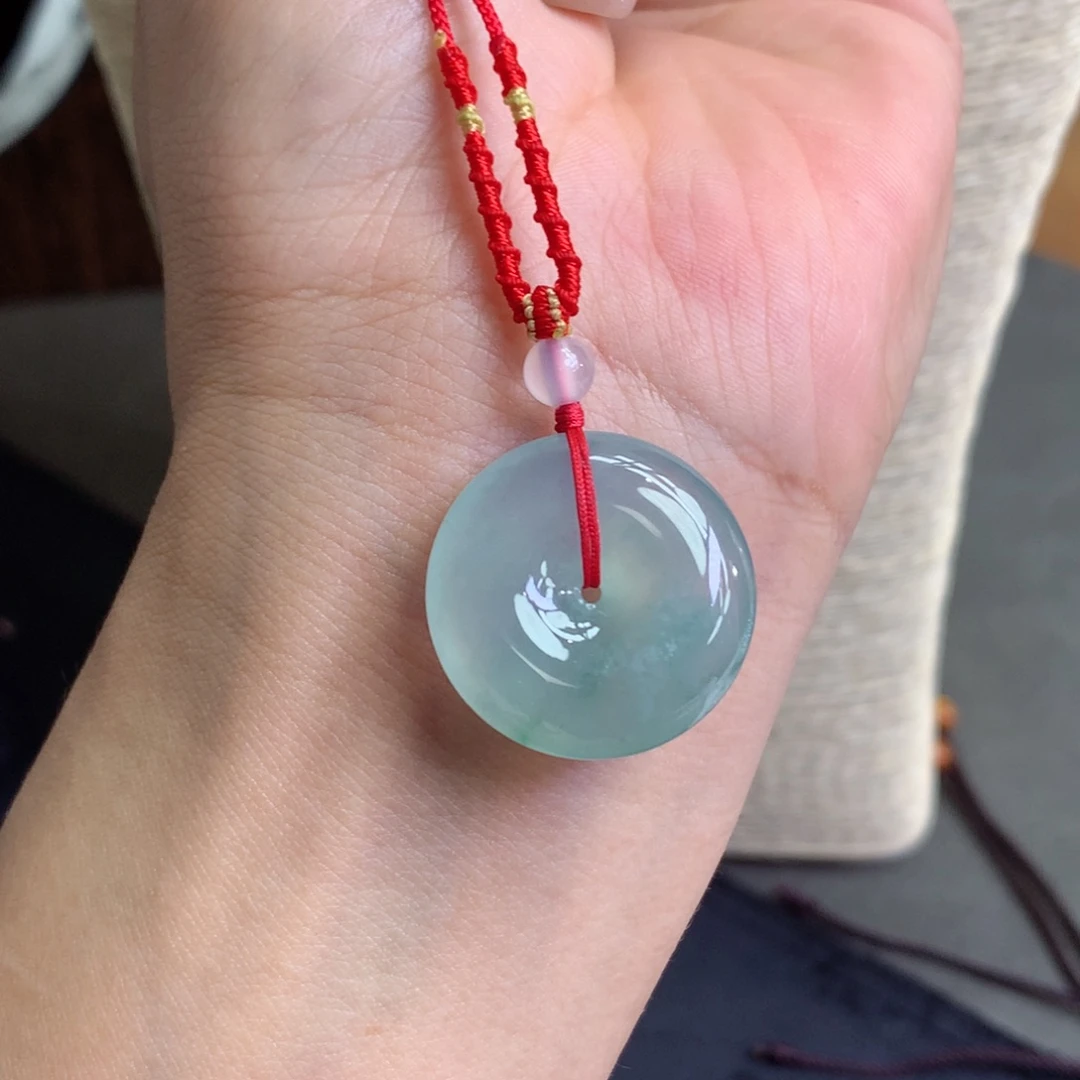 颈饰未镶嵌翡翠平安扣23.3-5.7