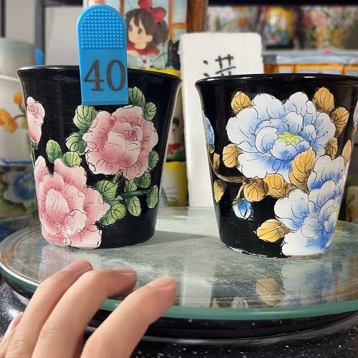 景德镇幸运花盆手绘韩式花盆