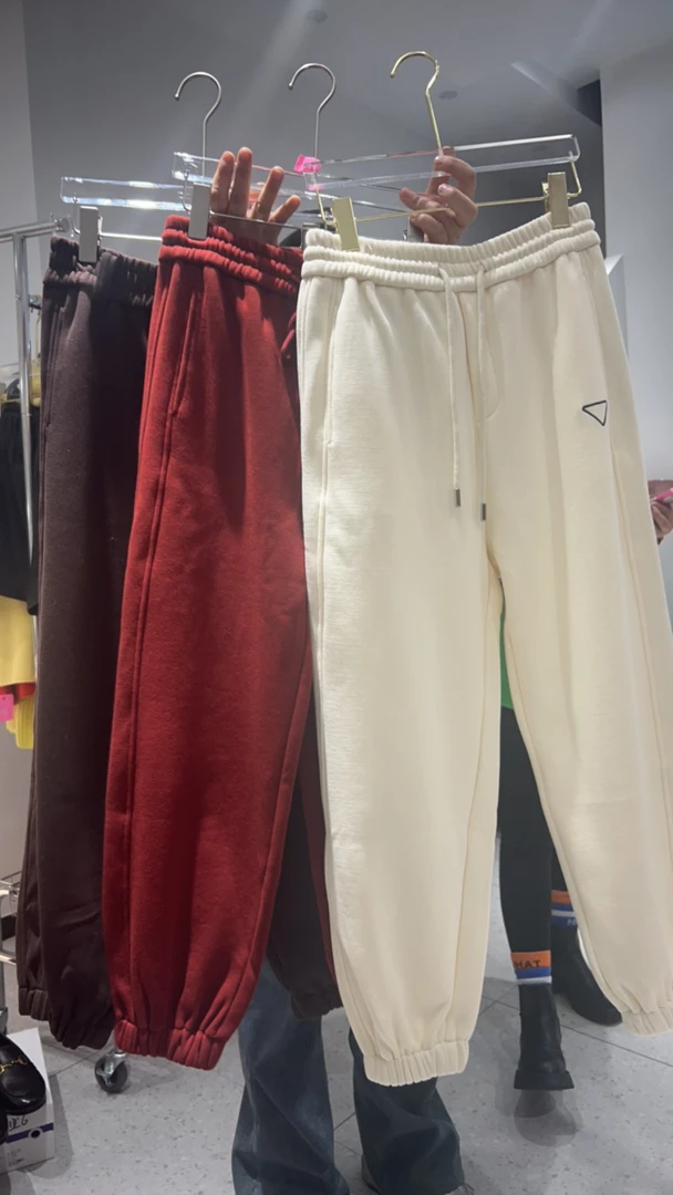 三色束脚加绒卫裤