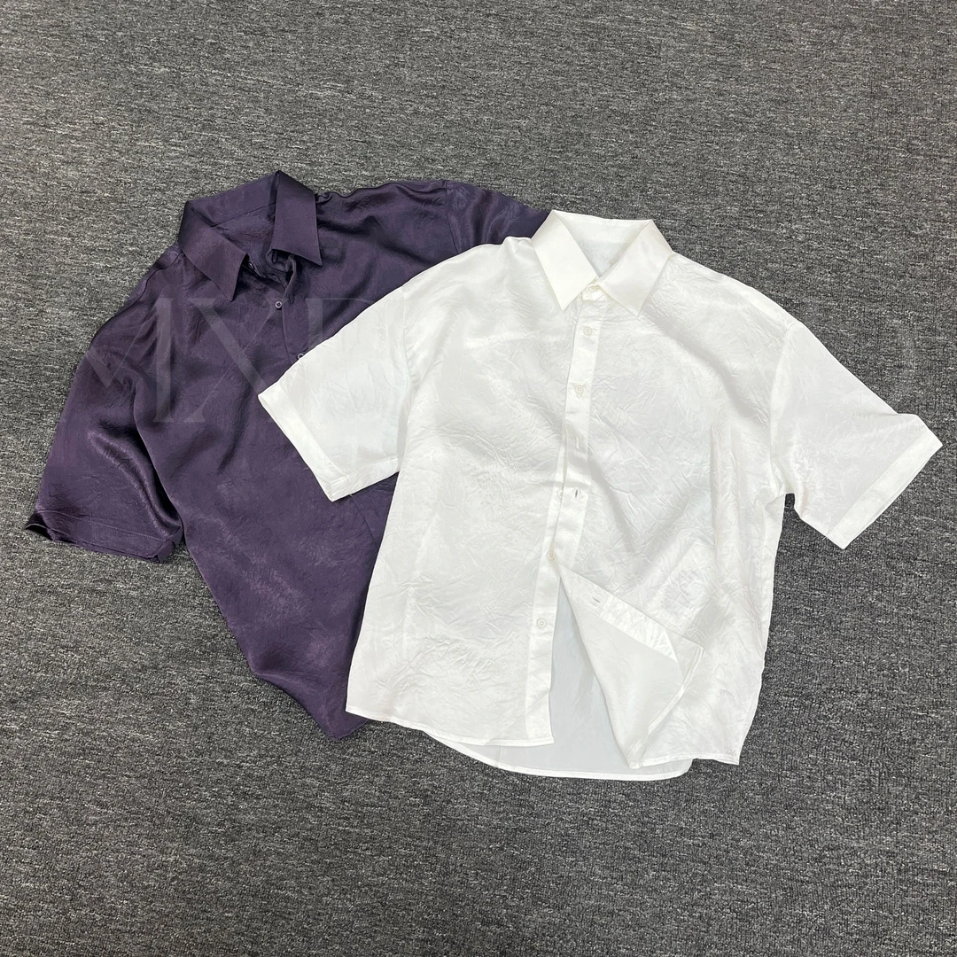 【醋酸系列】100%醋酸高定面料款高级轻薄舒适亲肤男士夏季半袖衬衣