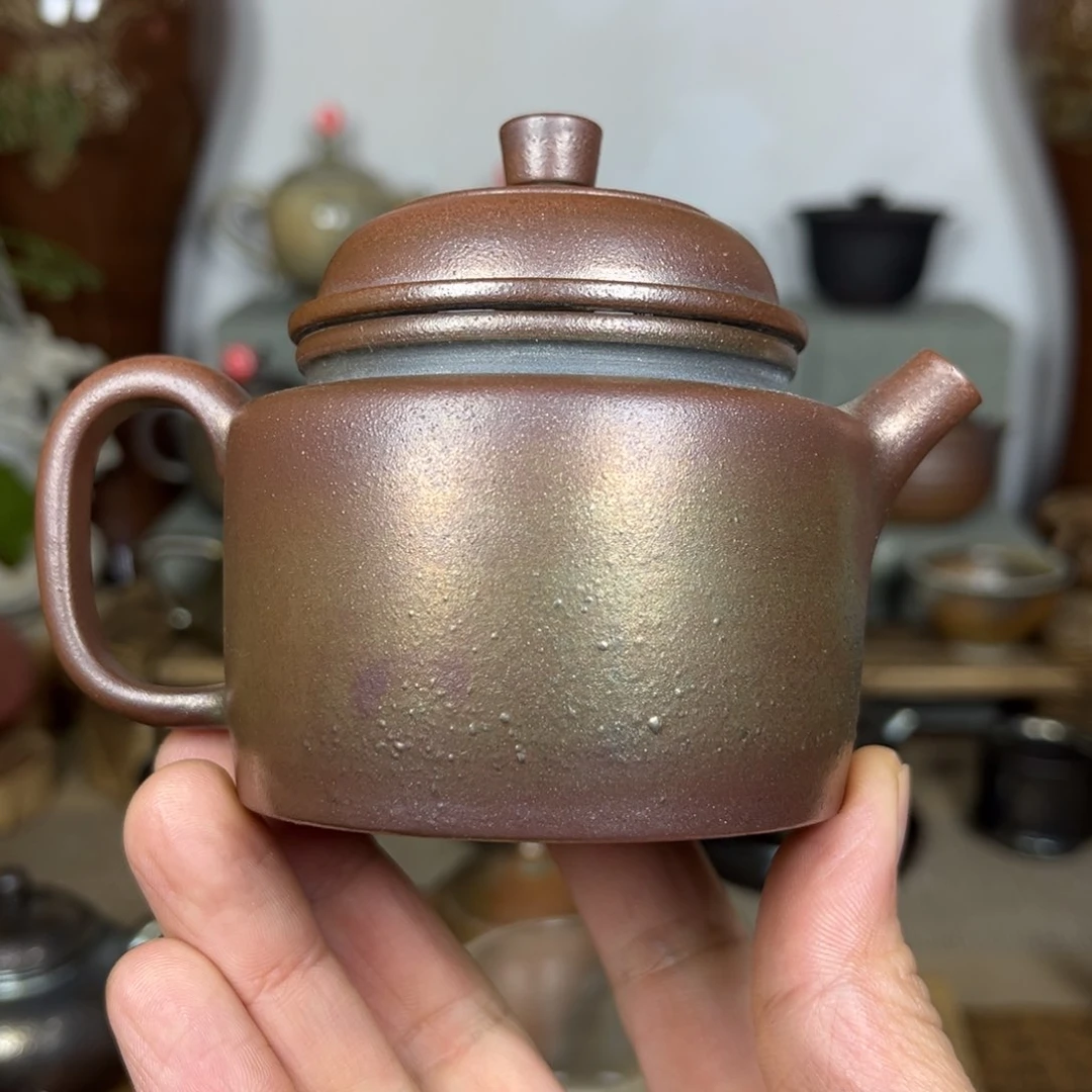 壶建水紫陶紫泥柴烧微瑕德钟160c c