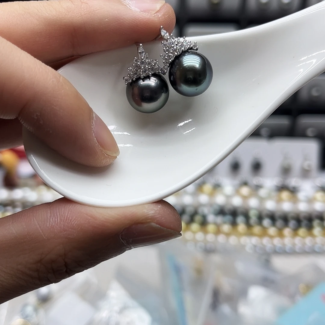 耳饰海水珍珠银S925镶嵌