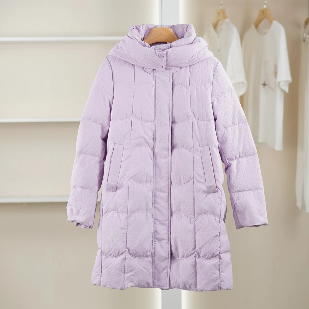 【麦笛•品牌新款】5081891 宽松版连帽羽绒服冬季女装专柜撤柜