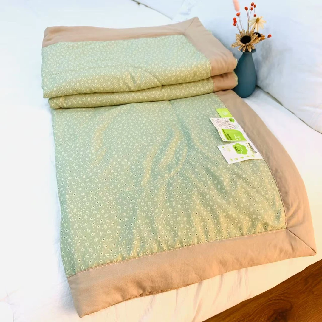 【苍兰-绿】A类超柔针织棉可水洗棉花1.5x2夏凉被空调被填充新疆棉