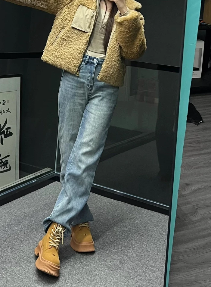 时尚百搭大黄靴显瘦小个子短款休闲宽松气质复古秋季