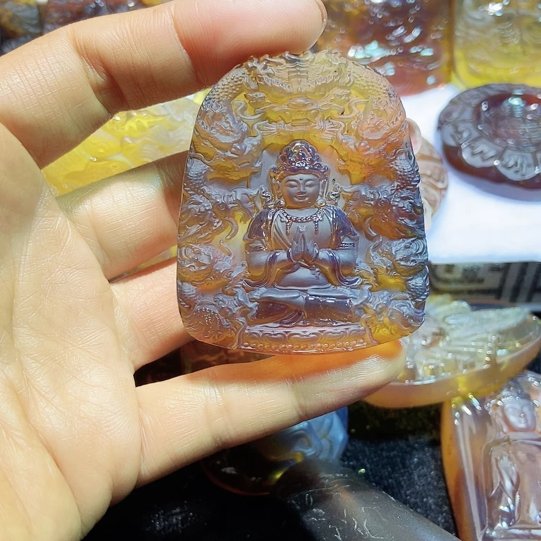 琥珀颈饰未镶嵌观音