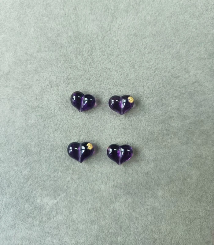 925银银制品 【发1颗】9+*11+*5+MMB款紫水晶爱心雏菊配件/个PJ455