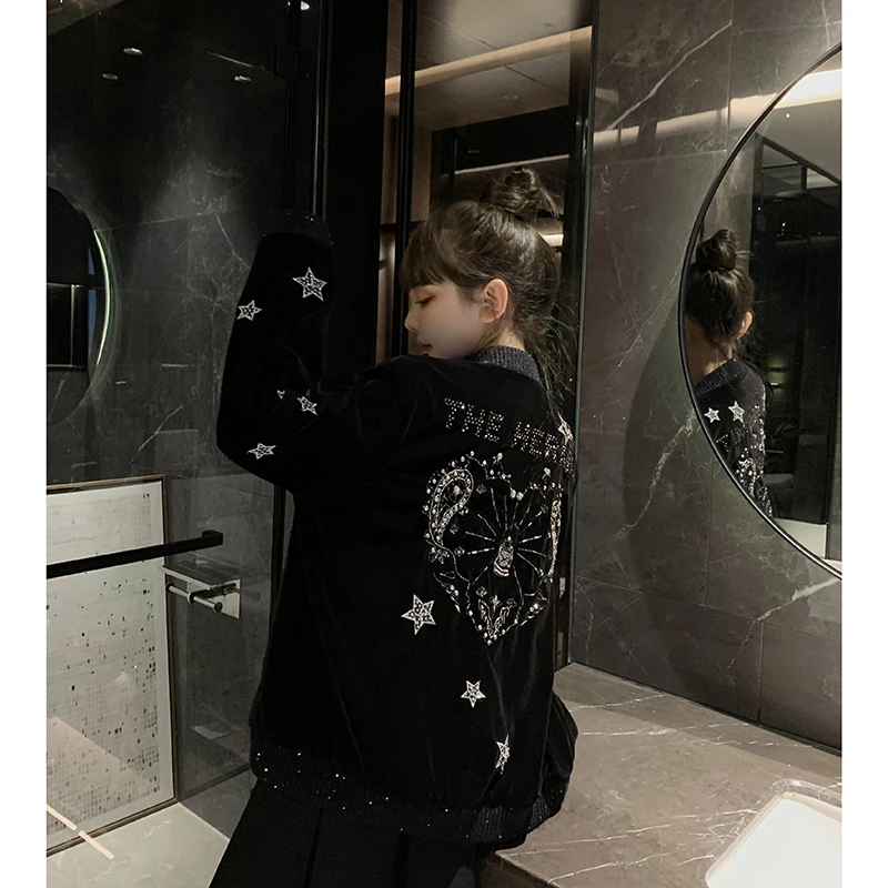 【特价】原创系列 暗黑之感高定刺绣丝绒套装YD212058