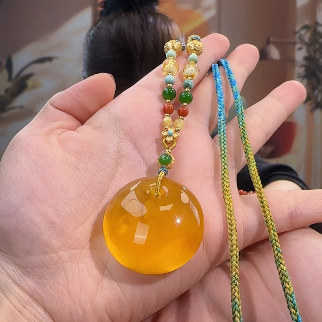 蜜蜡未镶嵌吊坠(赠链)