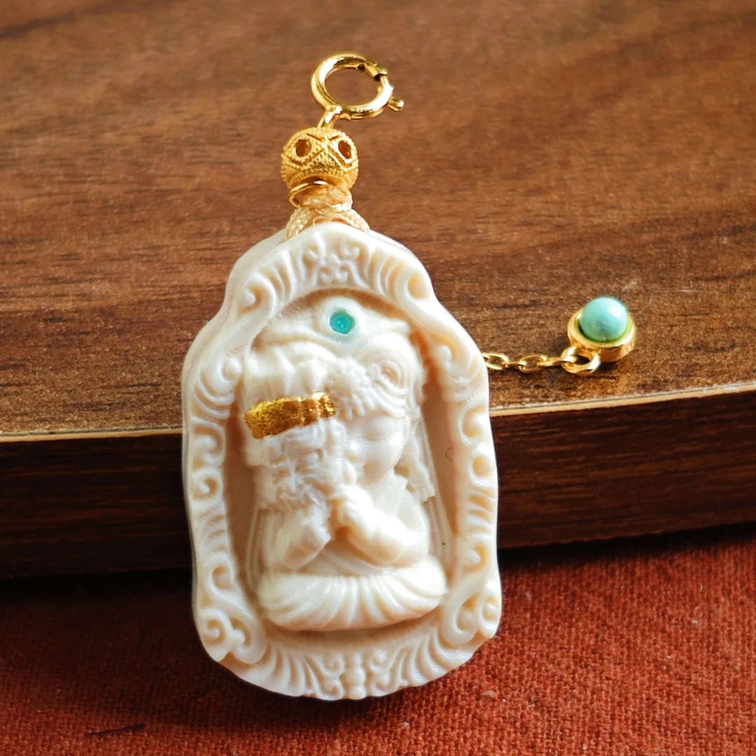 猛犸牙扎基拉姆925银吊坠 不含链