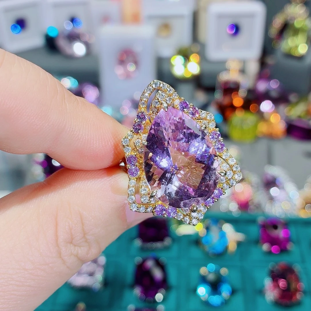 水晶银S925镶嵌戒指