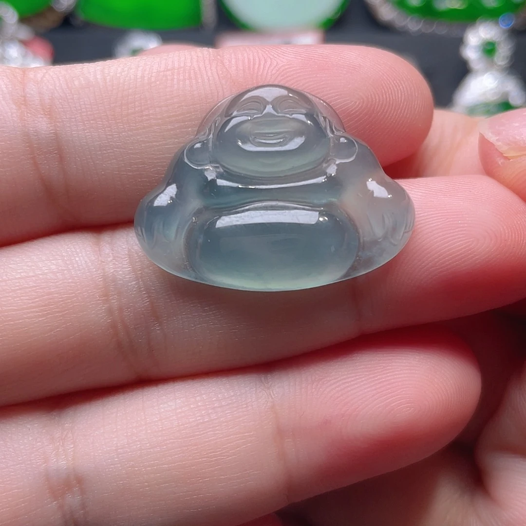 翡翠未镶嵌颈饰蓝冰佛公