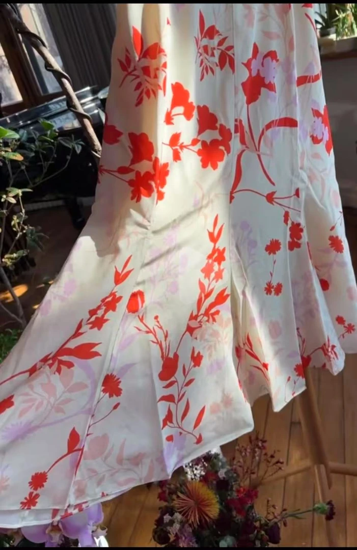 SENSE 25年  印花鱼尾桑蚕丝裙