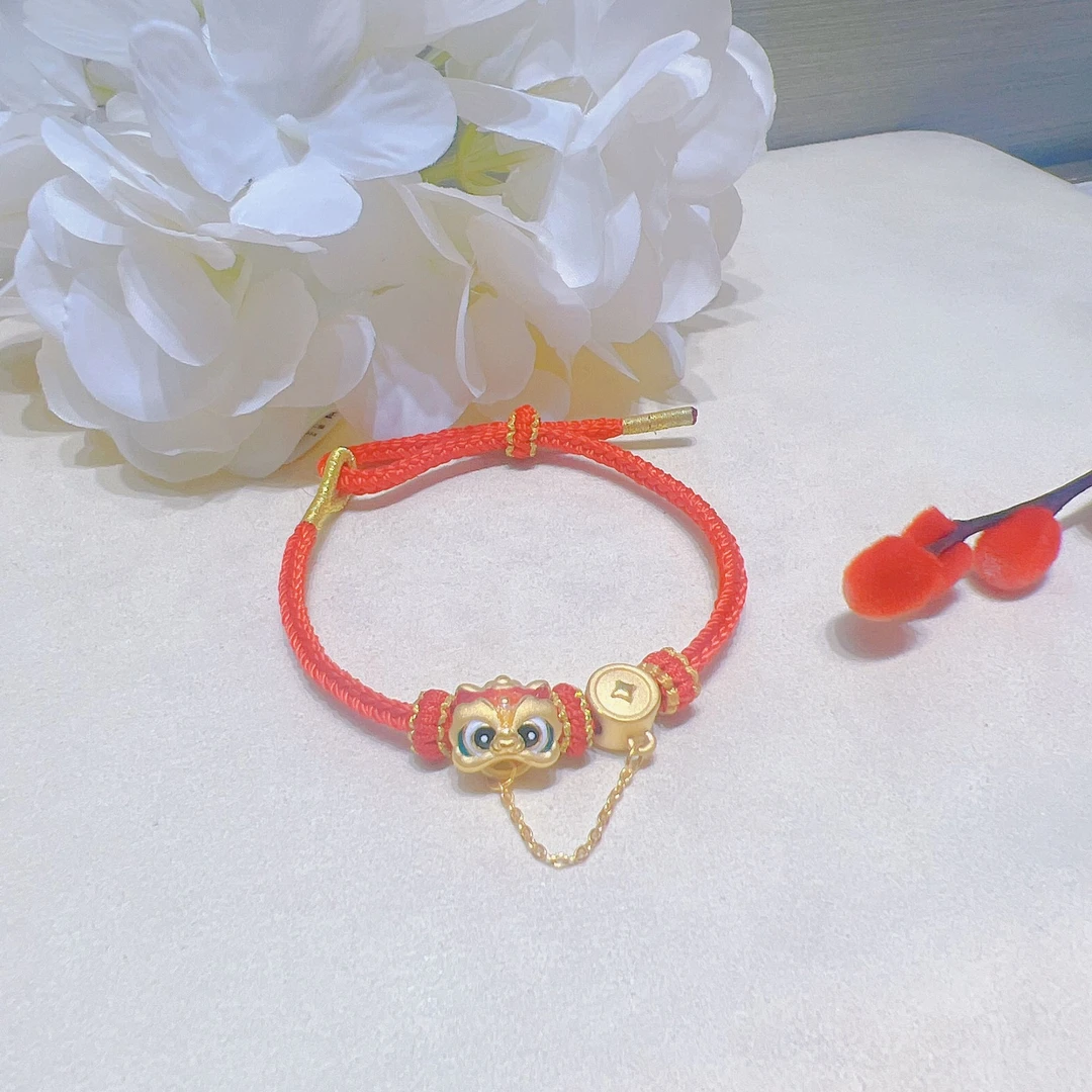 足金醒獅时尚手编绳2.19