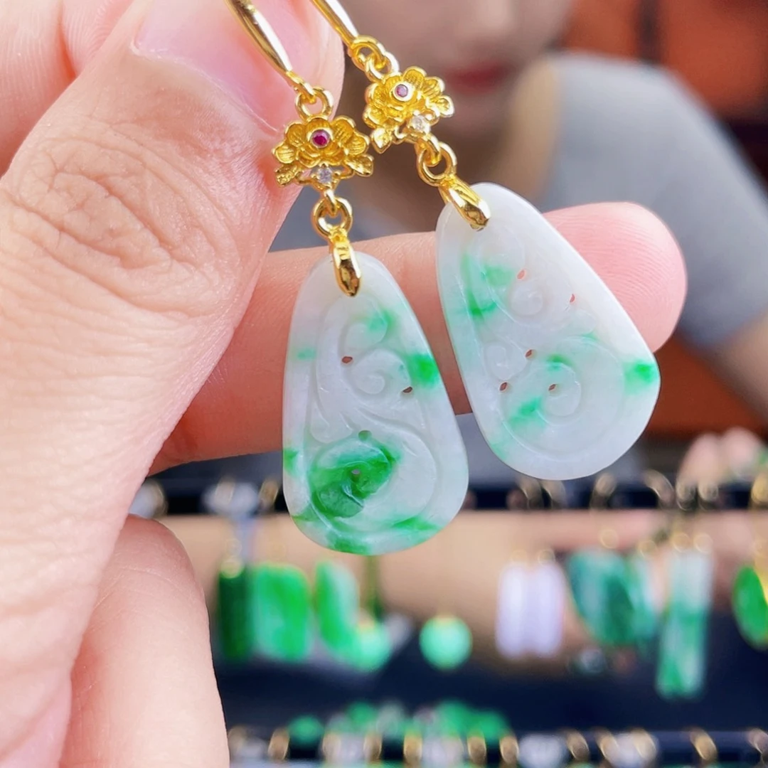 翡翠未镶嵌耳饰饰品