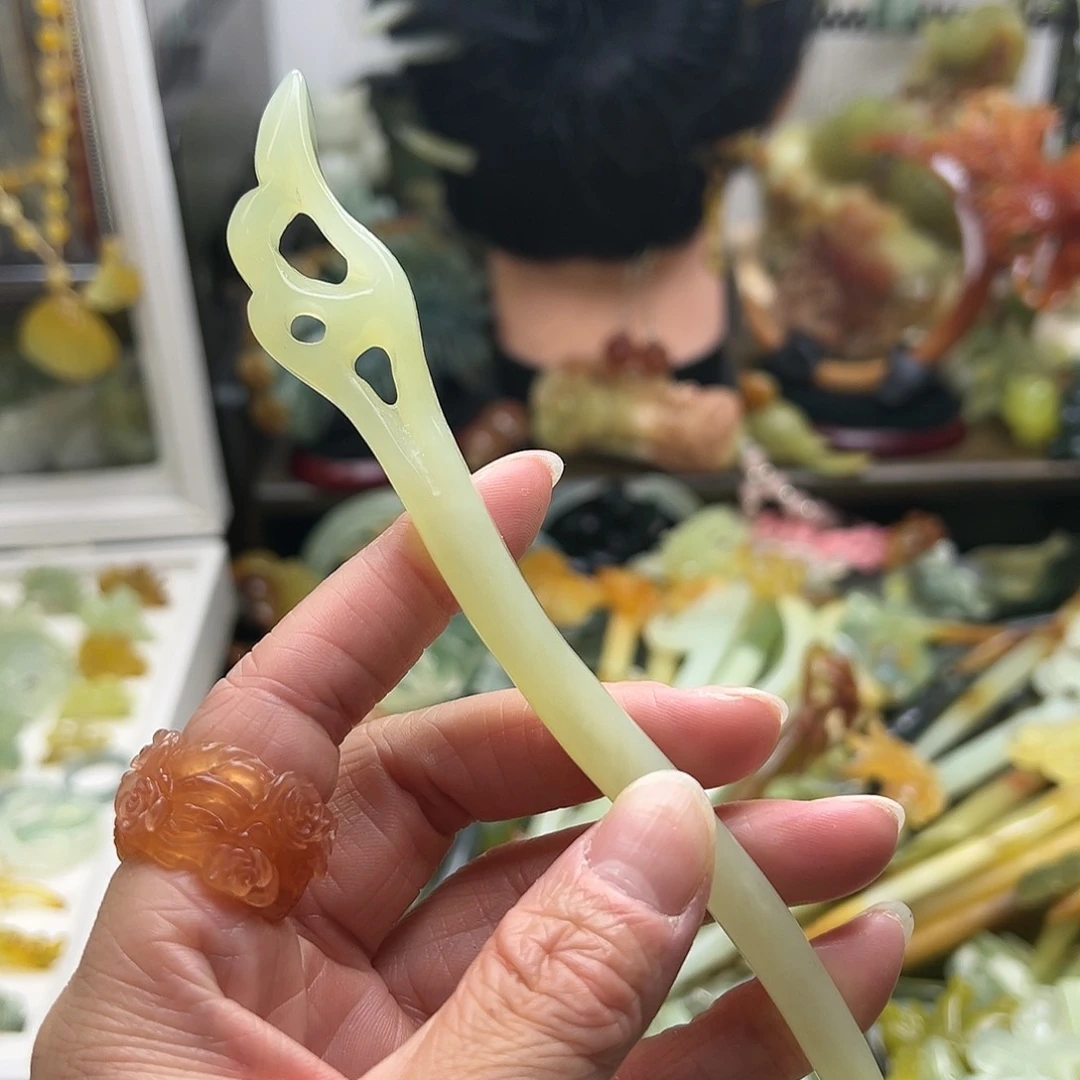 蛇纹石玉发饰合金